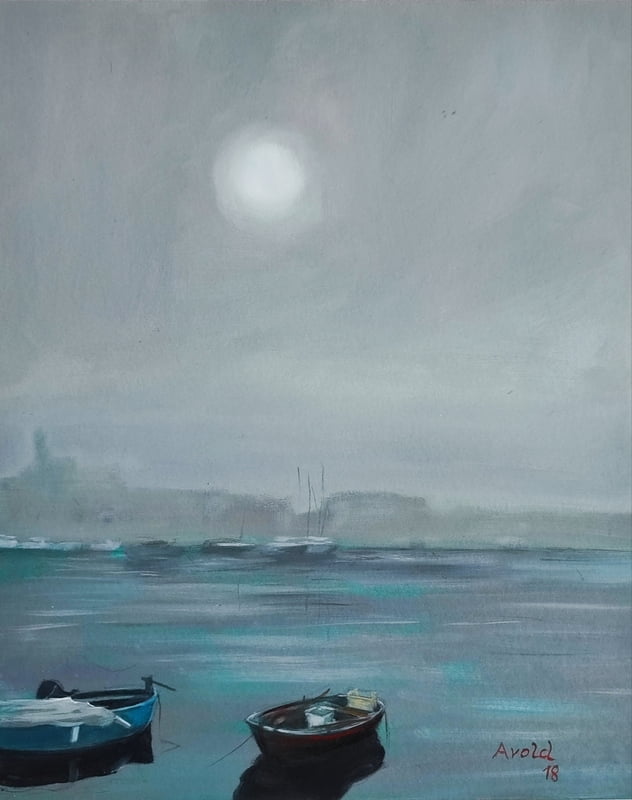 Trani, Hafen bei Frühnebel Trani, Hafen bei Frühnebel